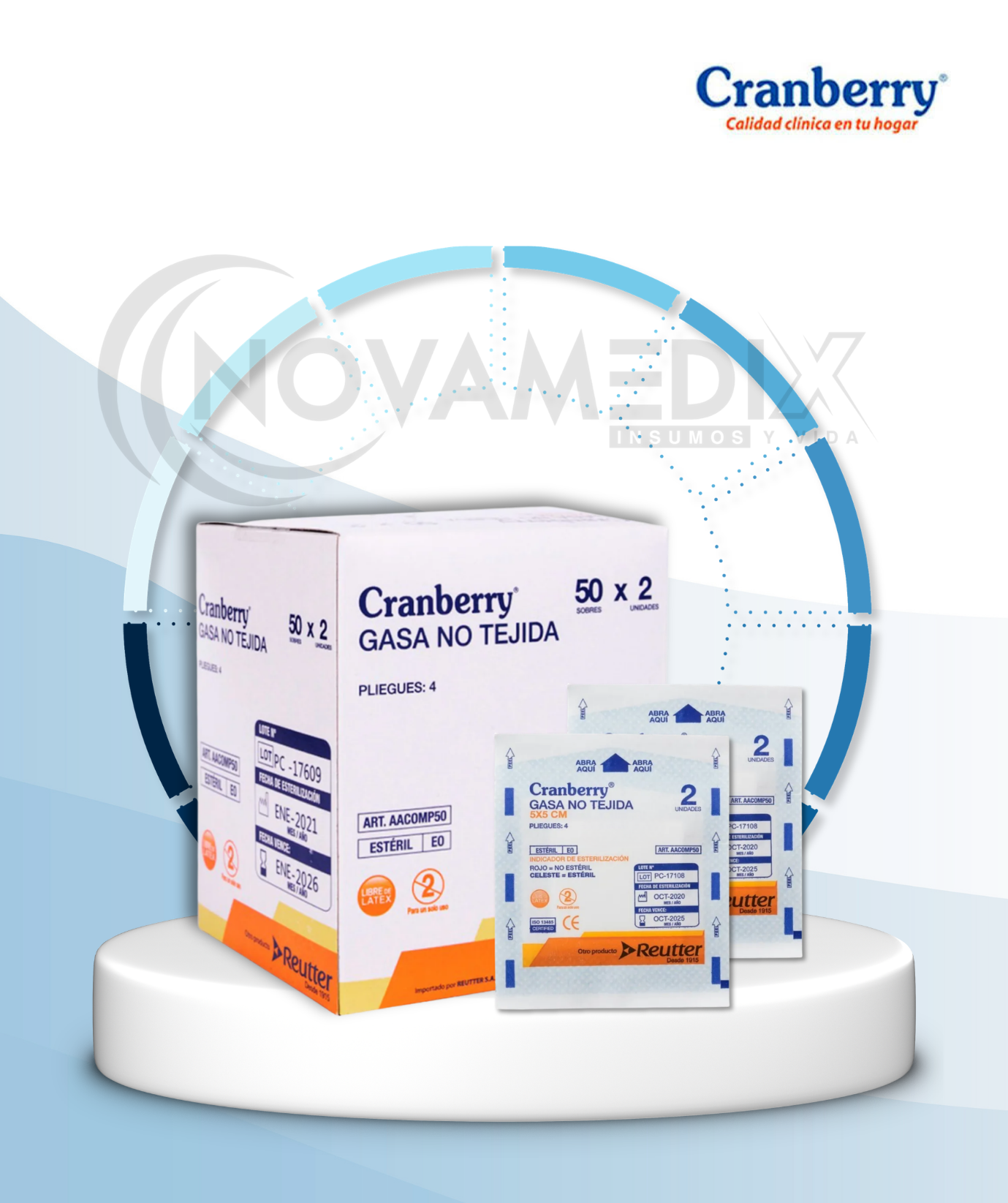 Gasa Estéril No Tejida CJX50UN / Alta Absorción Curación de Heridas