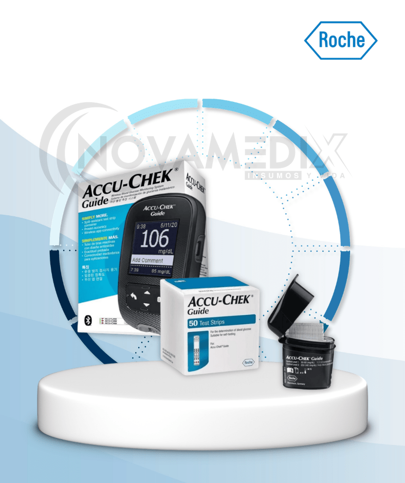 Glucómetro Accu - Chek Guide + 50 Tiras Reactivas | Roche - Diabetes e Insumos para Control Glicémico