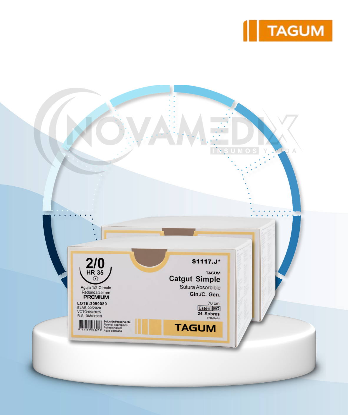 Sutura Catgut Simple Absorbible para Cierre y Ligadura de Tejidos